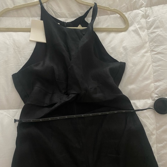 NWT DISSH Leo Black Linen Knotted Jumpsuit - Picture 7 of 8